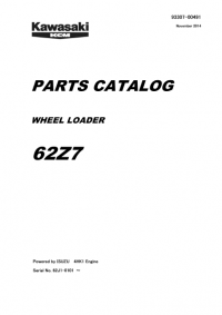 spare parts catalog Kawasaki 62Z7 Wheel Loader Set of Parts Catalog PDF