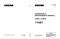 repair manual Kawasaki 115Z7 Wheel Loader Operation and Maintenance Manual PDF