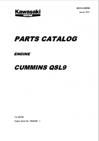 spare parts catalog Kawasaki Engine CUMMINS QSL9 Set of Parts Manual PDF