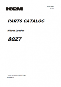spare parts catalog Kawasaki Wheel Loader 80Z7 Parts Catalog PDF