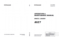 repair manual Kawasaki Wheel Loader 85Z7 Operation and Maintenance Manual PDF
