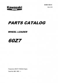 spare parts catalog Kawasaki Wheel Loader 60Z7 Set of Parts Catalog PDF