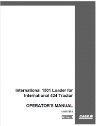 repair manual Case International 1501 Loader for 424 Tractor PDF Operator’s Manual