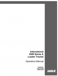 repair manual Case International 3500 Series A Loader Tractor PDF Operators Manual