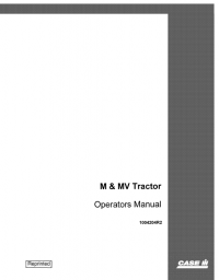 repair manual Case M & MV Tractor PDF Operators Manual