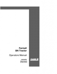 repair manual Case BN Tractor Farmall series PDF Operators Manual