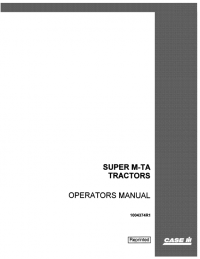 repair manual Case Super M-TA Diesel Tractors Operators Manuals PDF