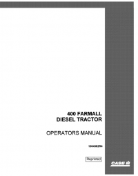 repair manual Case 400 Farmall Diesel Tractor Operators Manual PDF