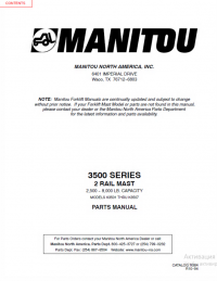 spare parts catalog Manitou Forklift 3500 Series 2 RAIL MAST Parts Manual PDF