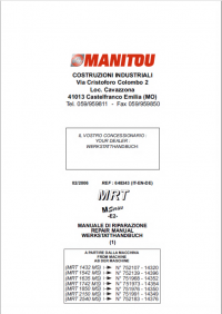 repair manual Manitou MRT 1432 Comfort Line Shop Manual FUUL PDF