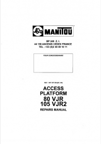 repair manual Manitou Access Platform 80VJR/105 VJR2 Repair Manual PDF