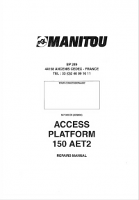 repair manual Manitou Access Platform 165 AET2 Repair Manual PDF
