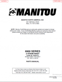spare parts catalog Manitou 6900 SERIES 2 STAGE MAST Parts Manual PDF
