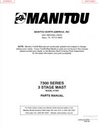 spare parts catalog Manitou 7300 SERIES 3 STAGE MAST Parts Manual PDF