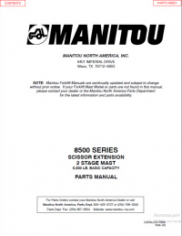 spare parts catalog Manitou 8500 SERIES SCISSOR EXTENSION 2 STAGE MAST Parts Manual PDF