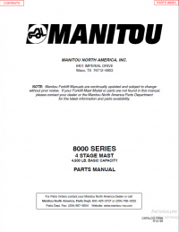 spare parts catalog Manitou 8000 SERIES 4 STAGE MAST Parts Manual PDF