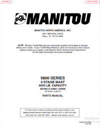 spare parts catalog Manitou 5800 SERIES 3 STAGEMAST 6000 LB. CAPACITY Parts Manual PDF