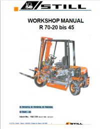 repair manual Still R70-20 bis 45 Fork Truck Service Manual PDF