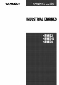 repair manual Yanmar Industrial Engines 4TNE92, 4TNE94L, 4TNE98 Operation Manual PDF