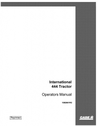 repair manual Case International 444 tractor Operator’s Manual PDF