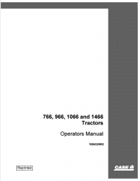 repair manual Case 766, 966, 1066 and 1466 Tractors PDF Operator’s Manual