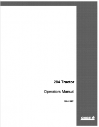 repair manual Case 284 Tractor Operator’s Manual PDF
