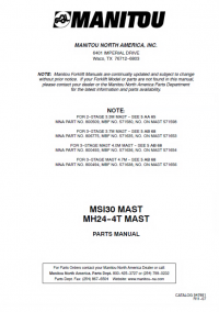 spare parts catalog Manitou Forklift MSI30 MAST, MH24-4T MAST Parts Manual PDF