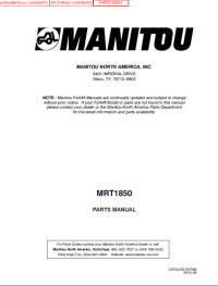 spare parts catalog Manitou Forklift MRT1850 Parts Manual PDF