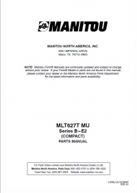 spare parts catalog Manitou Forklift MLT627T MU Series B-E2 (COMPACT) Parts Manual PDF