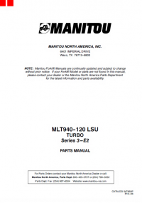 spare parts catalog Manitou Forklift MLT940-120 LSU TURBO Series 3-E2/E3 Parts Manual PDF