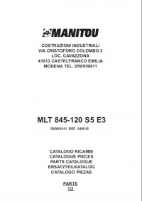 spare parts catalog Manitou Forklift MLT 845-120 S5 E3 Parts Manual PDF