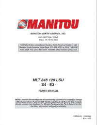 spare parts catalog Manitou Forklift MLT 845 120 LSU- S4 - E3  Parts Manual PDF