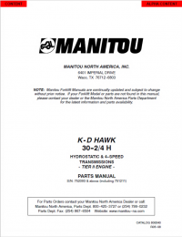 spare parts catalog Manitou K-D HAWK 30-2/4 H Set of Parts Manual PDF
