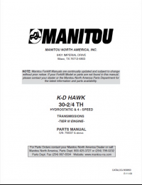 spare parts catalog Manitou K-D HAWK 30-2/4 TH Set of Parts Manual PDF