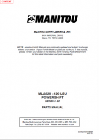 spare parts catalog Manitou MLA628 -120 LSU POWERSHIFT Series 3-E2 Parts Manual PDF