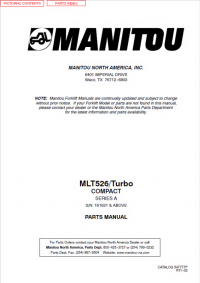 spare parts catalog Manitou MLT526/Turbo COMPACT Series A Parts Manual PDF