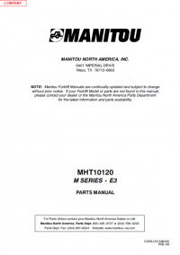 spare parts catalog Manitou MHT10120 M Series - E3 Parts Manual PDF
