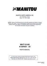 spare parts catalog Manitou MHT 10160 M Series - E2 Parts Manual PDF