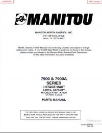 spare parts catalog Manitou 7900 & 7900A SERIES 3 STAGE MAST Parts Manual PDF