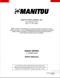 spare parts catalog Manitou 805323 SERIES 2-STAGE MAST Parts Manual PDF
