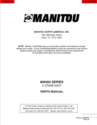 spare parts catalog Manitou 805454 SERIES 2-STAGE MAST Parts Manual PDF