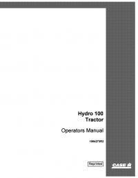repair manual Case Hydro 100 Tractor PDF Operator’s Manual