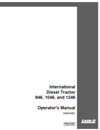 repair manual Case International Diesel Tractor 946-1246 PDF Operator’s Manual