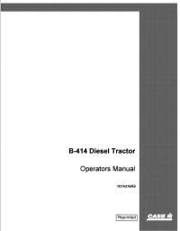 repair manual Case B-414 Diesel Tractor Operator’s Manual PDF