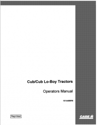 repair manual Case Cub/Cub Lo-Boy Tractors Operator’s Manual PDF