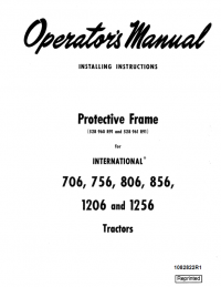 repair manual Case Protective Frame for 706-1256 Tractors PDF Operator’s Manual