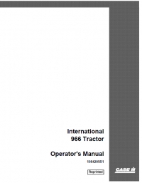 repair manual Case 966 Tractor PDF Operator’s Manual
