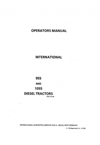 repair manual Case 955 and 1055 Diesel Tractors PDF Operators Manual