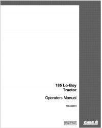 repair manual Case 185 Lo-Boy Tractor Operators Manual PDF