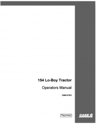 repair manual Case 154 Lo-Boy Tractor Operators Manual PDF